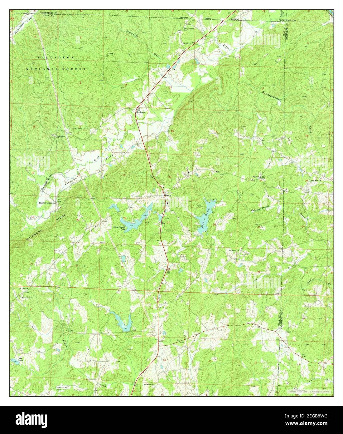 Delta, Alabama, map 1970, 124000, United States of America by Timeless