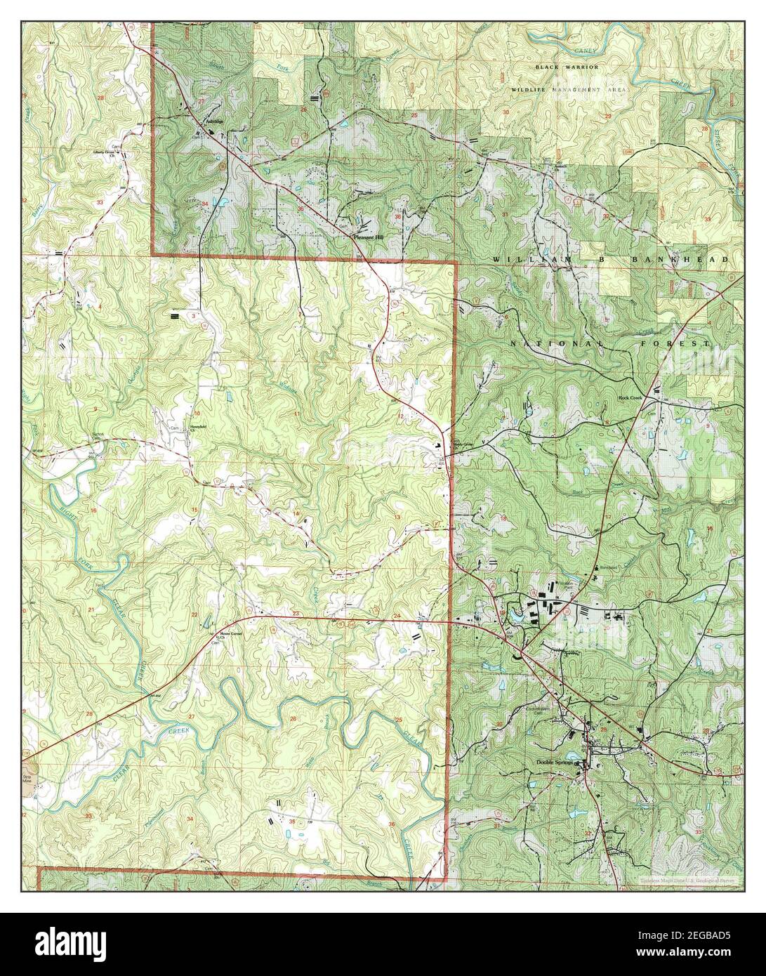 Double Springs, Alabama, map 2000, 124000, United States of America by