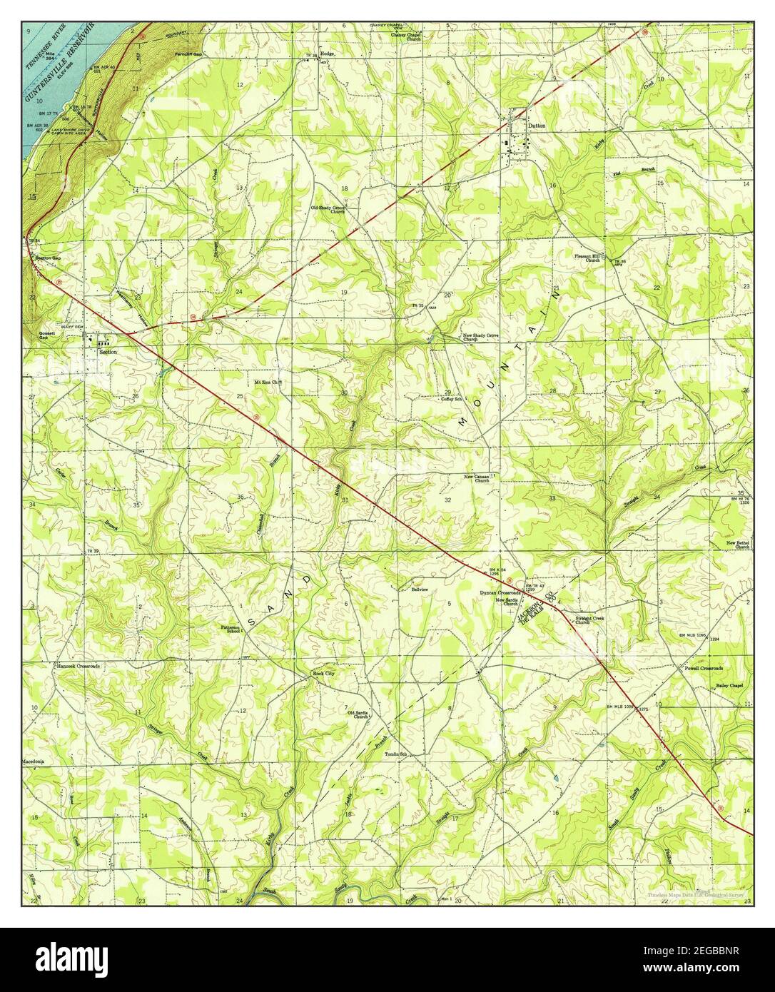 Dutton, Alabama, map 1950, 124000, United States of America by