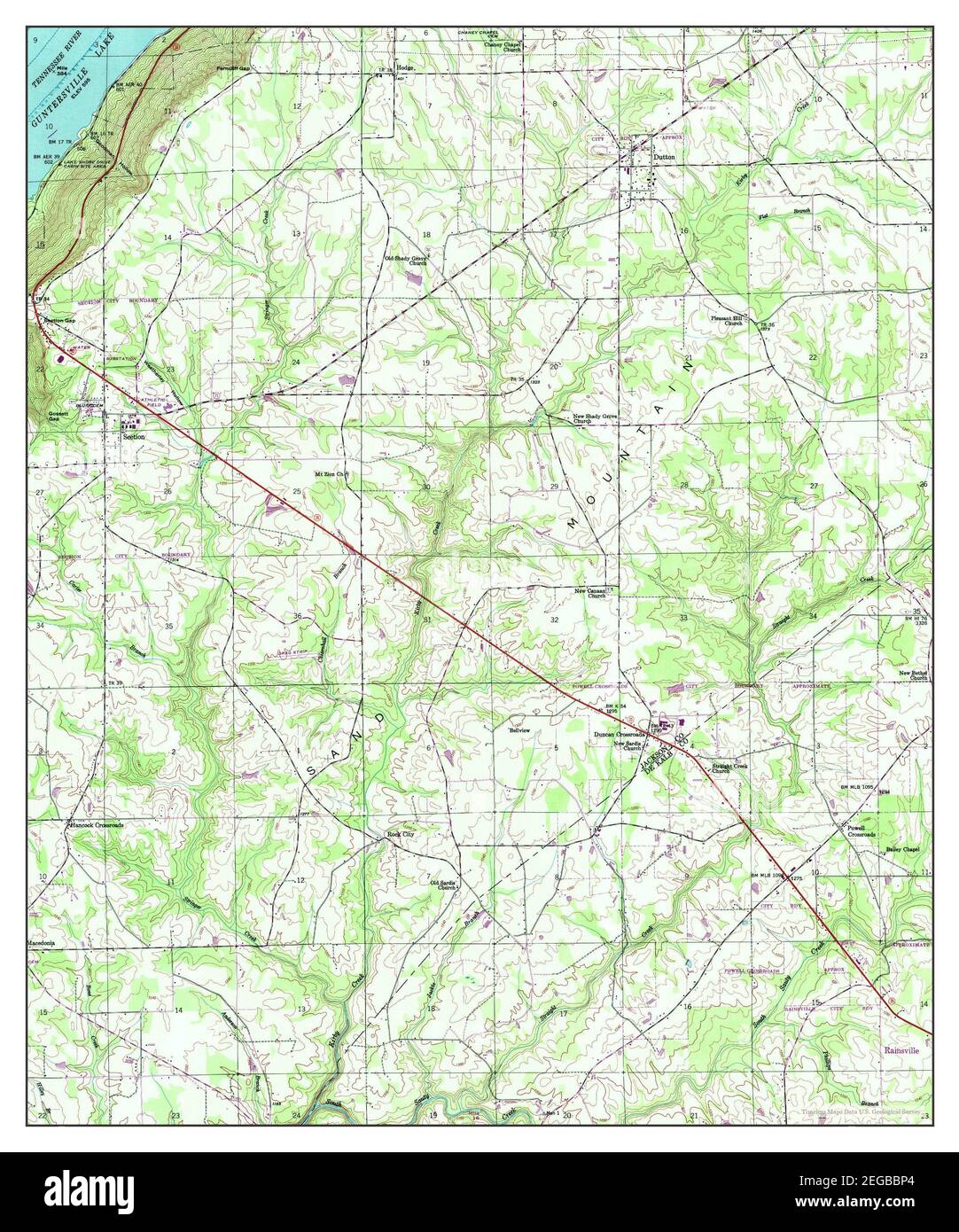 Dutton, Alabama, map 1947, 124000, United States of America by