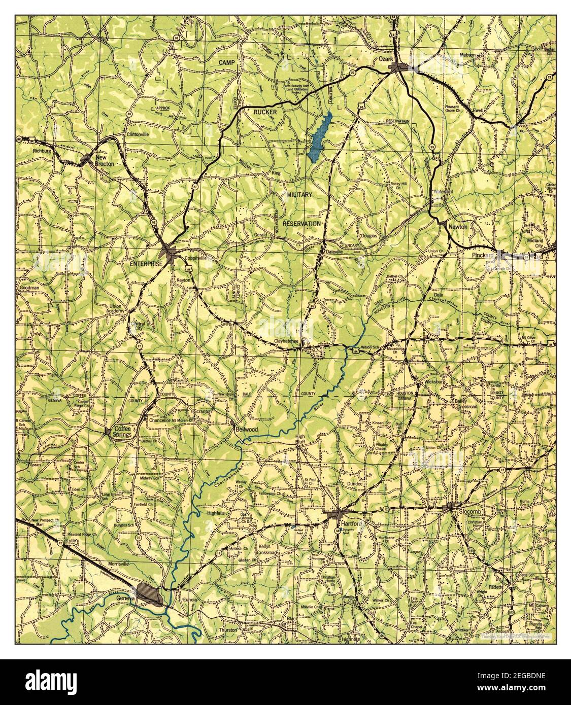Enterprise, Alabama, map 1942, 1125000, United States of America by