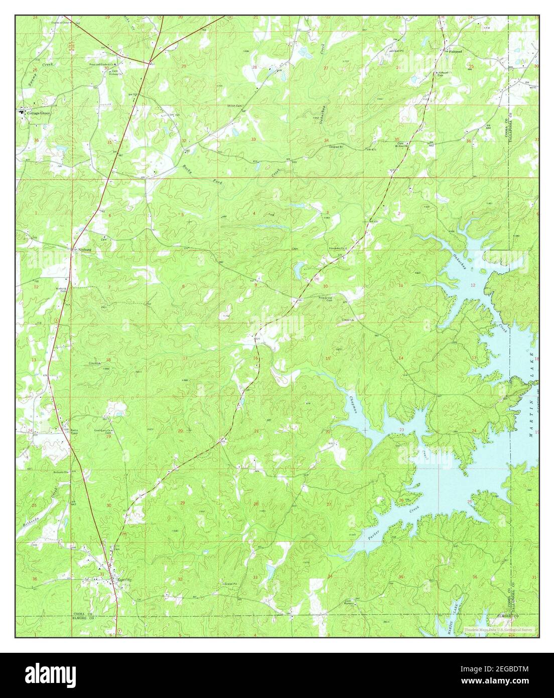 Equality, Alabama, map 1971, 124000, United States of America by