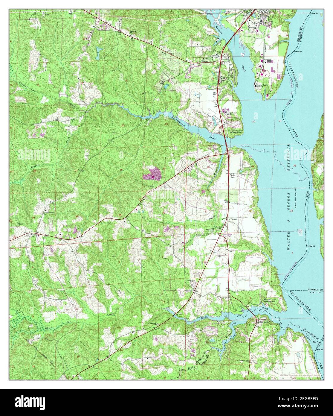 Eufaula South, Alabama, map 1968, 124000, United States of America by