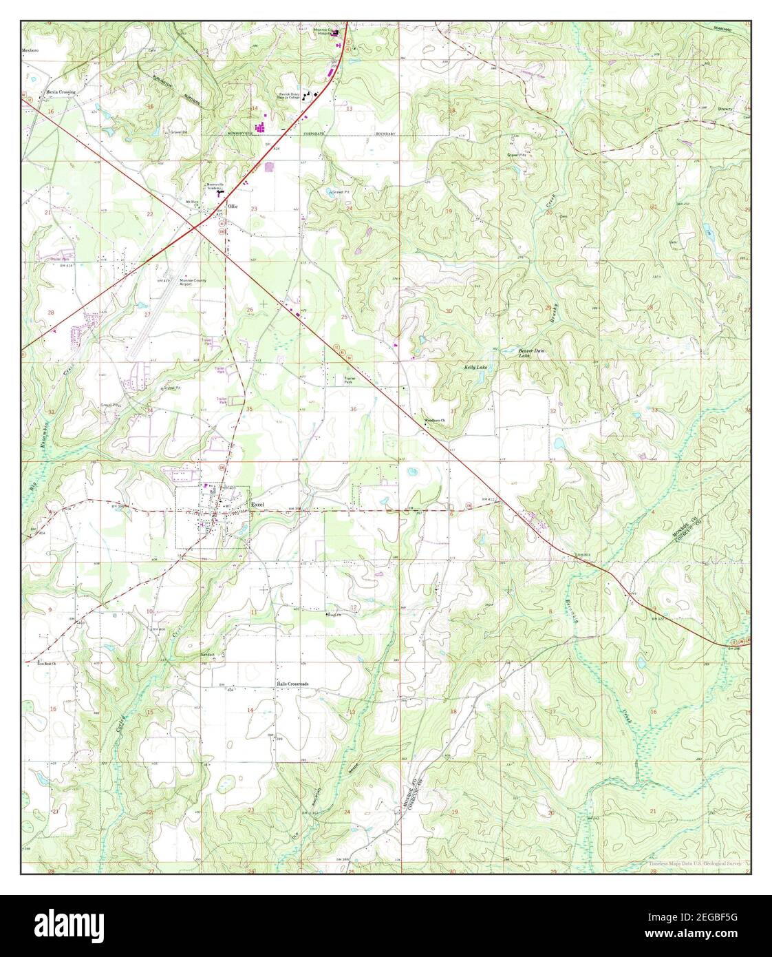 Excel, Alabama, map 1972, 124000, United States of America by Timeless