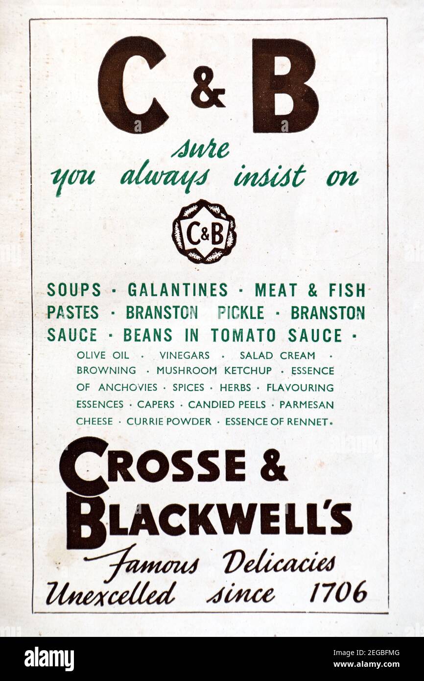 Crosse & Blackwell advert Stock Photo