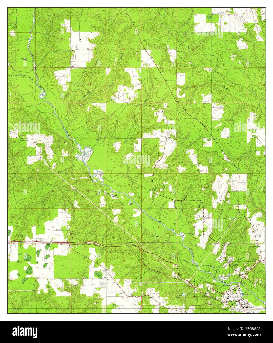 Flomaton, Alabama, map 1960, 124000, United States of America by