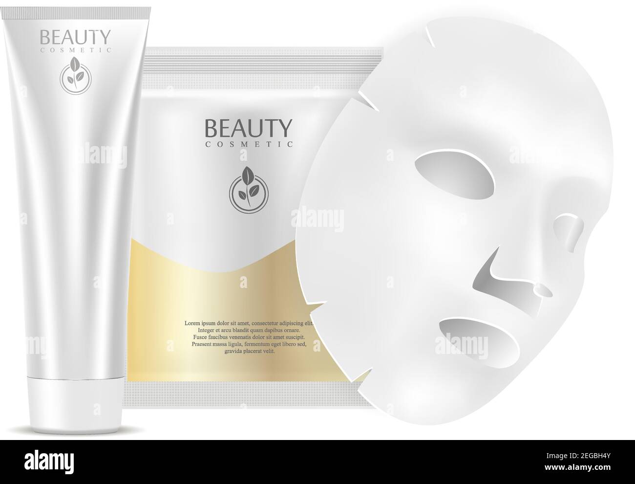 Face mask. Collagen Hydrate Product Pack. Beauty Moisture Sheet Mockup
