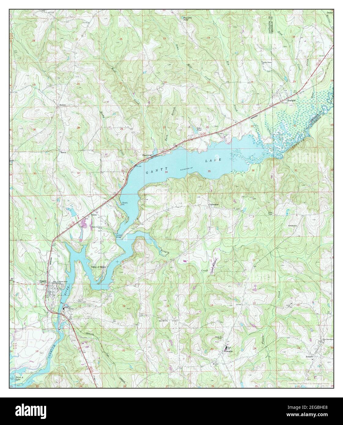 Gantt, Alabama, map 1971, 124000, United States of America by Timeless Maps, data U.S