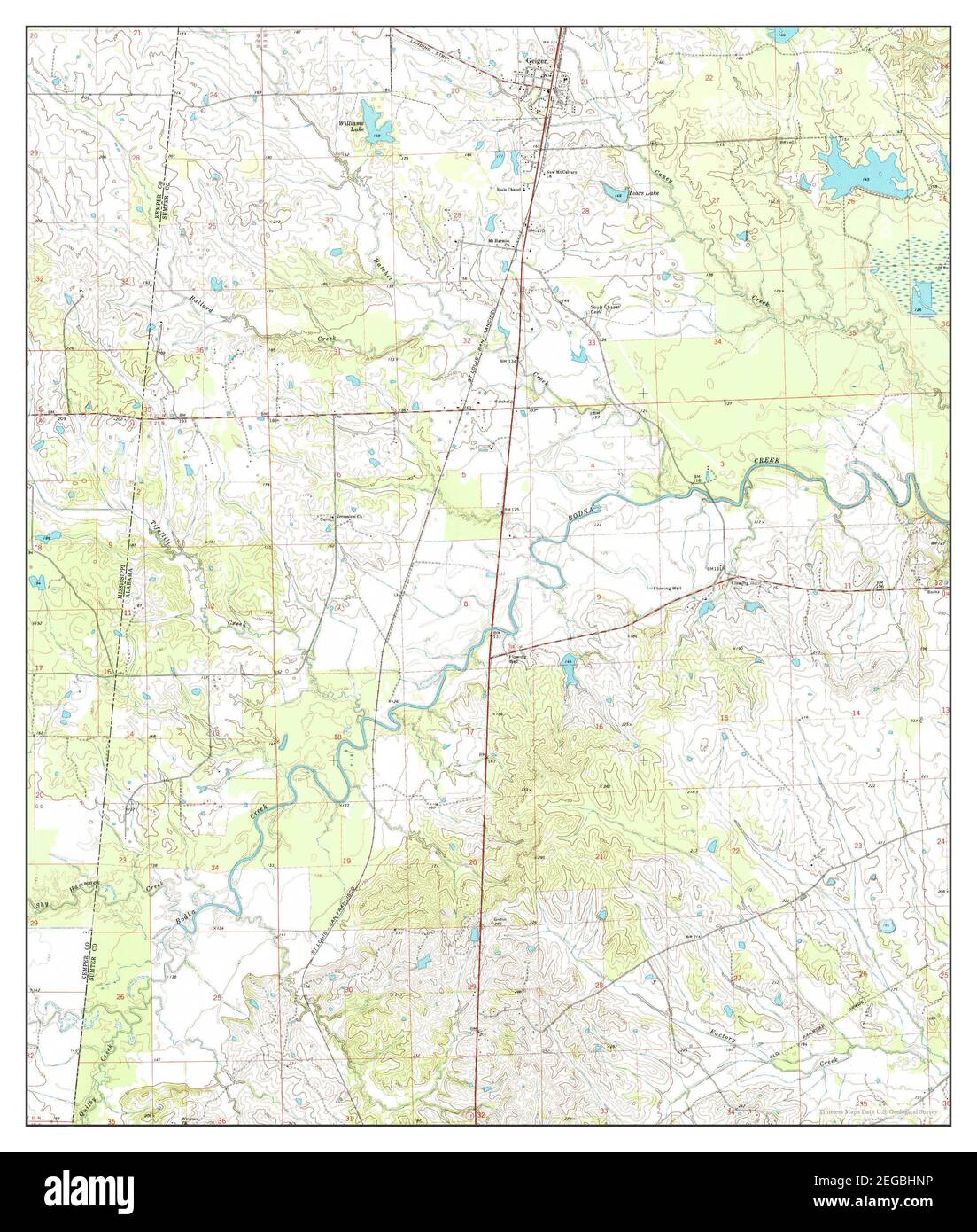 Geiger, Alabama, map 1973, 124000, United States of America by