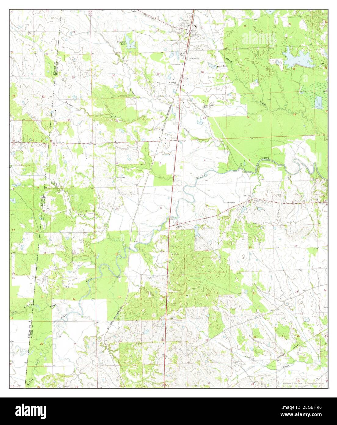 Geiger, Alabama, map 1973, 124000, United States of America by
