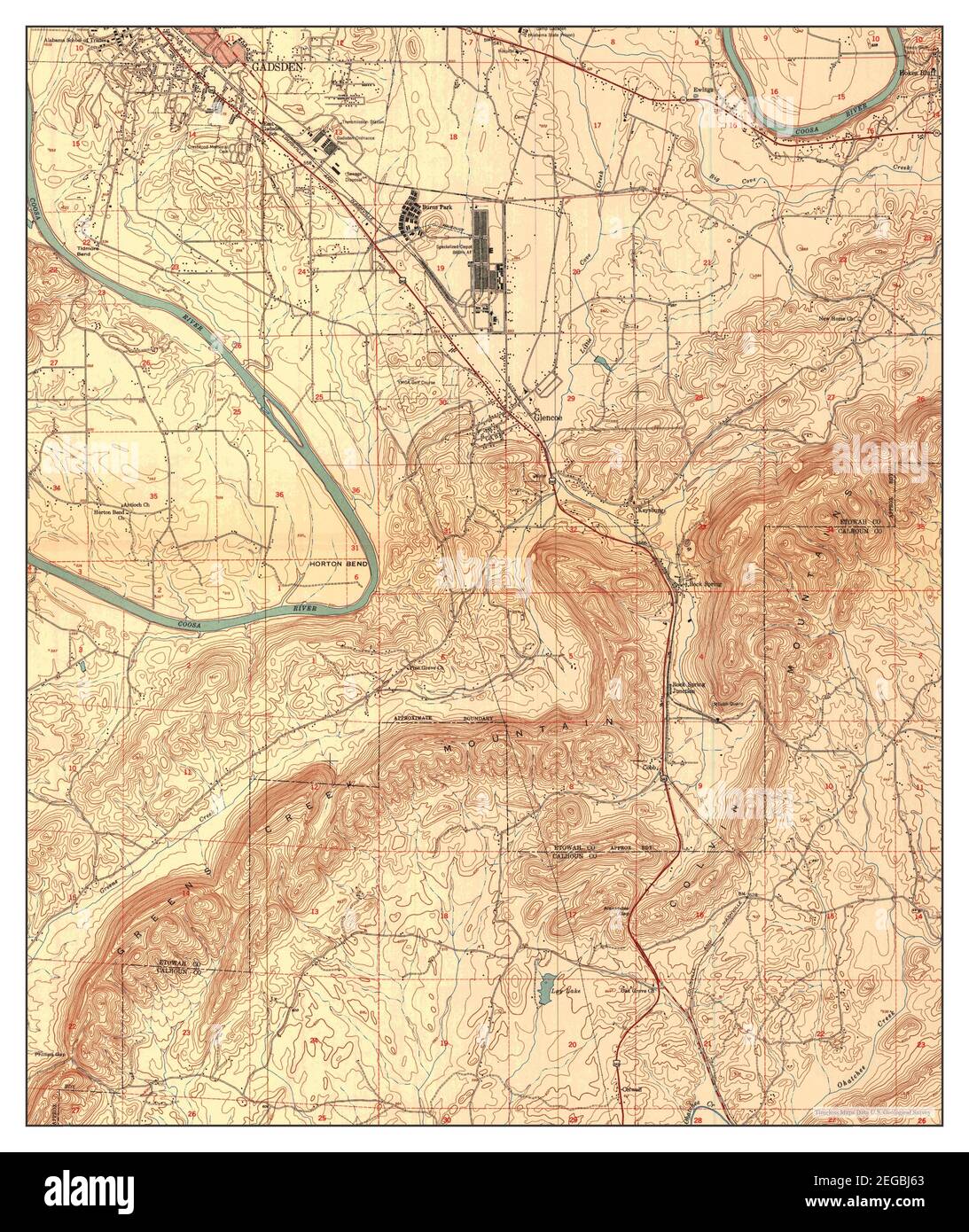 Glencoe, Alabama, map 1947, 124000, United States of America by