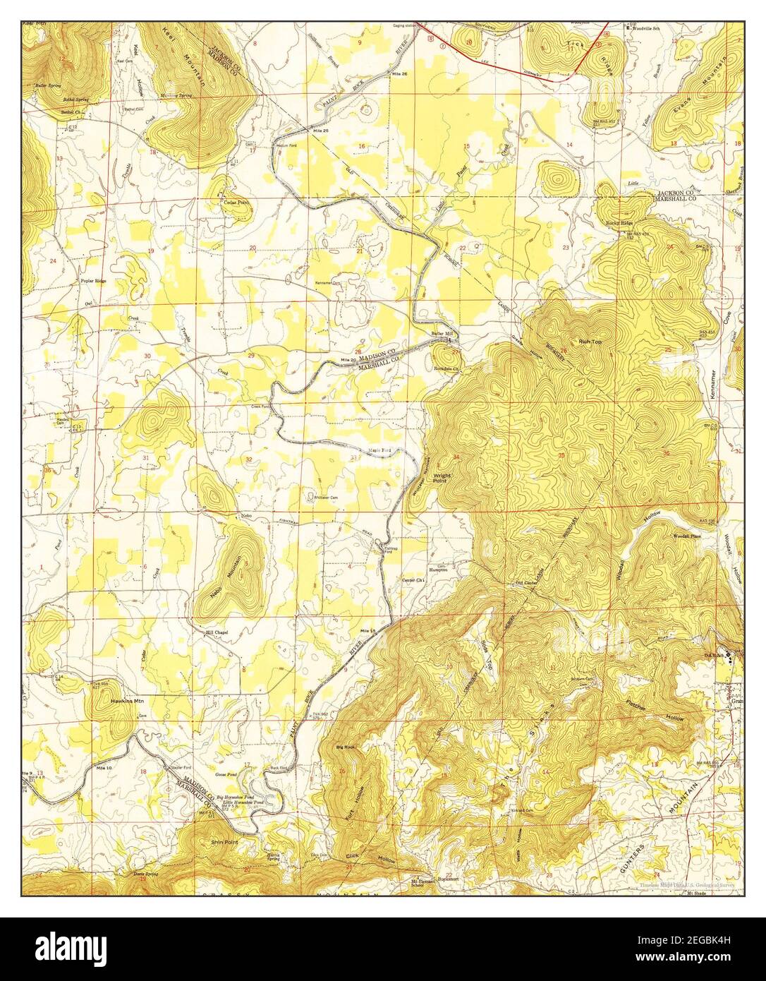 Grant, Alabama, map 1950, 124000, United States of America by Timeless