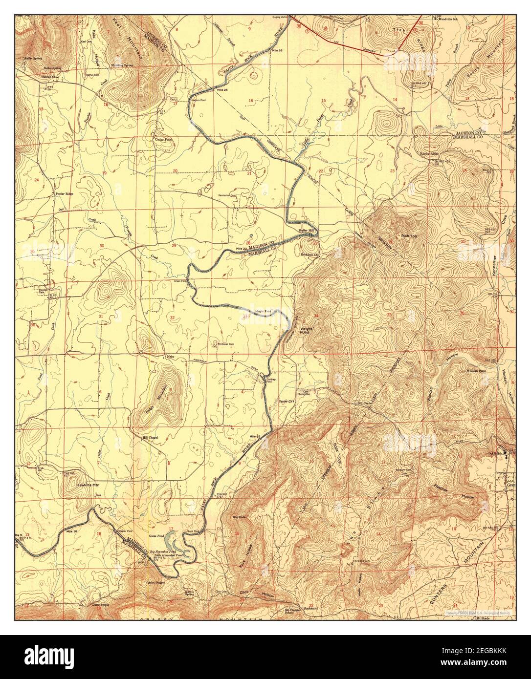 Grant, Alabama, map 1950, 124000, United States of America by Timeless