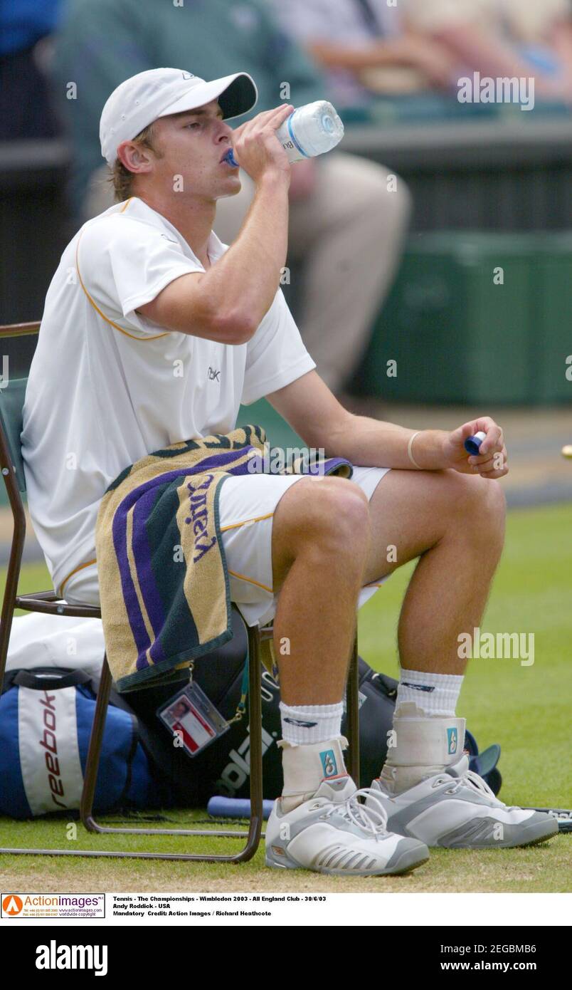 Tennis - The Championships - Wimbledon 2003 - All England Club - 30/6/03 Andy  Roddick - USA Mandatory Credit: Action Images / Richard Heathcote Stock  Photo - Alamy