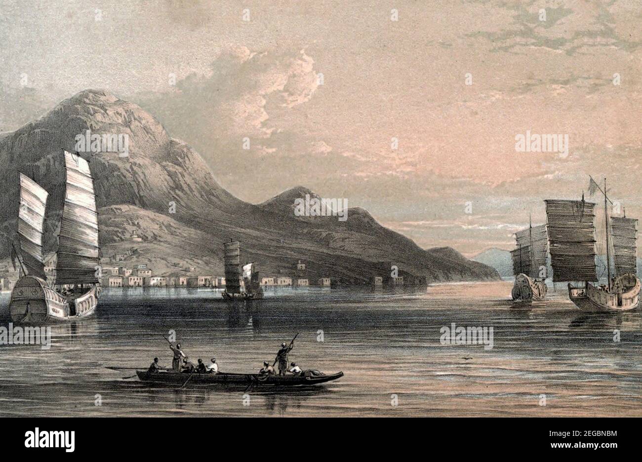 West Point, Hong Kong, circa 1850 Stock Photo