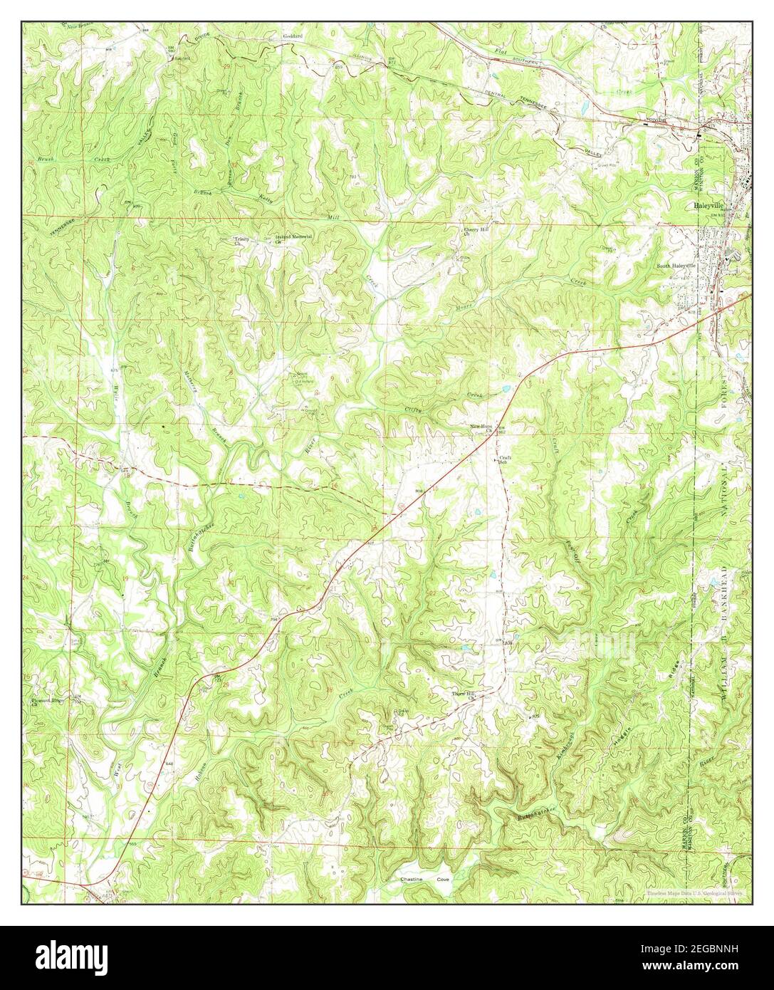 Haleyville West, Alabama, map 1958, 124000, United States of America