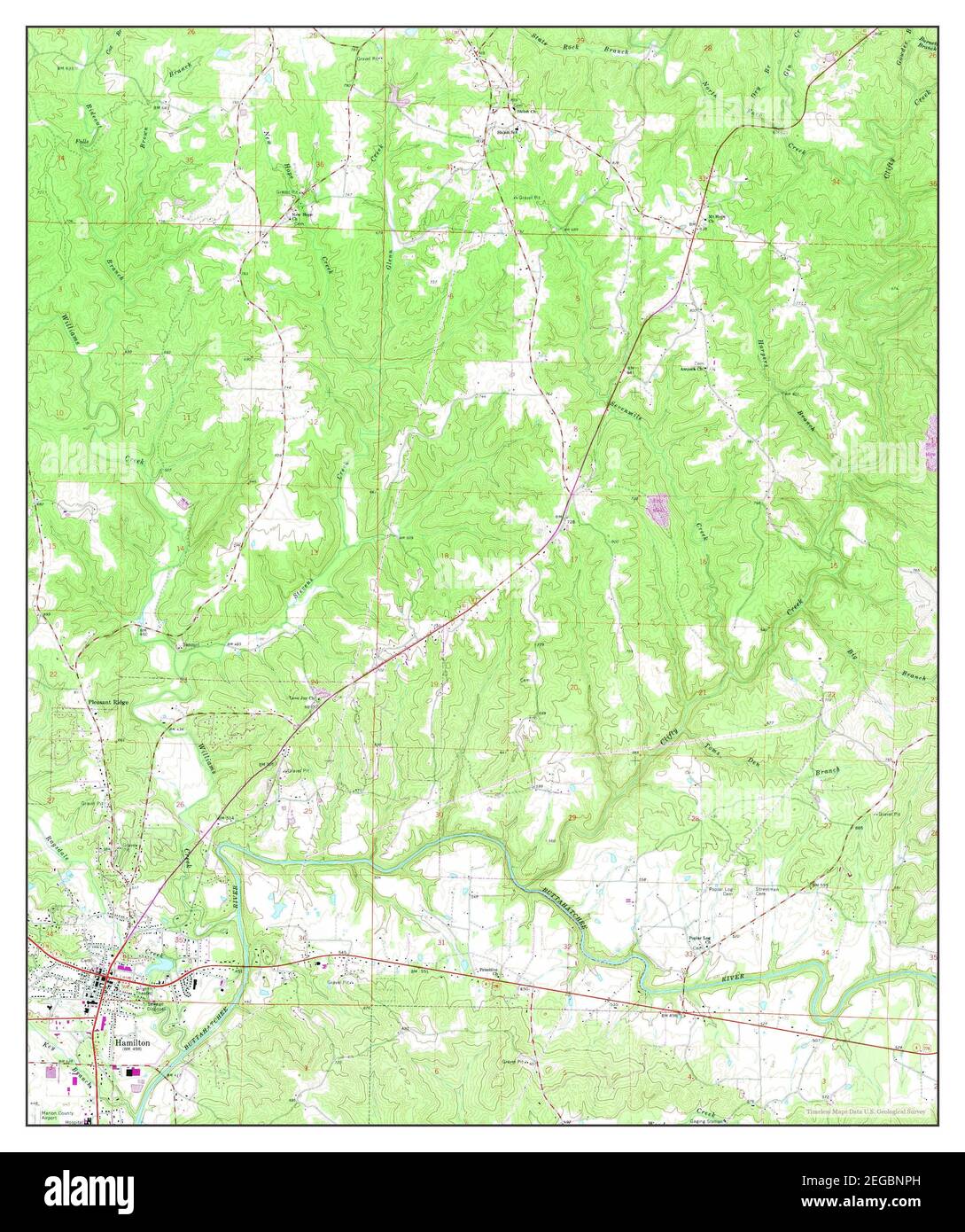 Hamilton, Alabama, map 1967, 124000, United States of America by Timeless Maps, data U.S