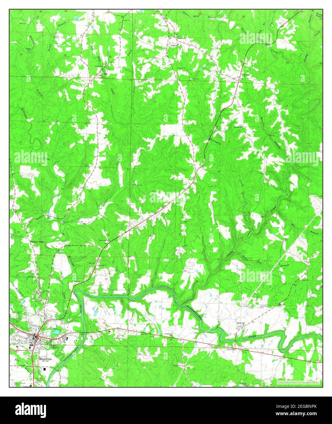 Hamilton, Alabama, map 1967, 124000, United States of America by Timeless Maps, data U.S