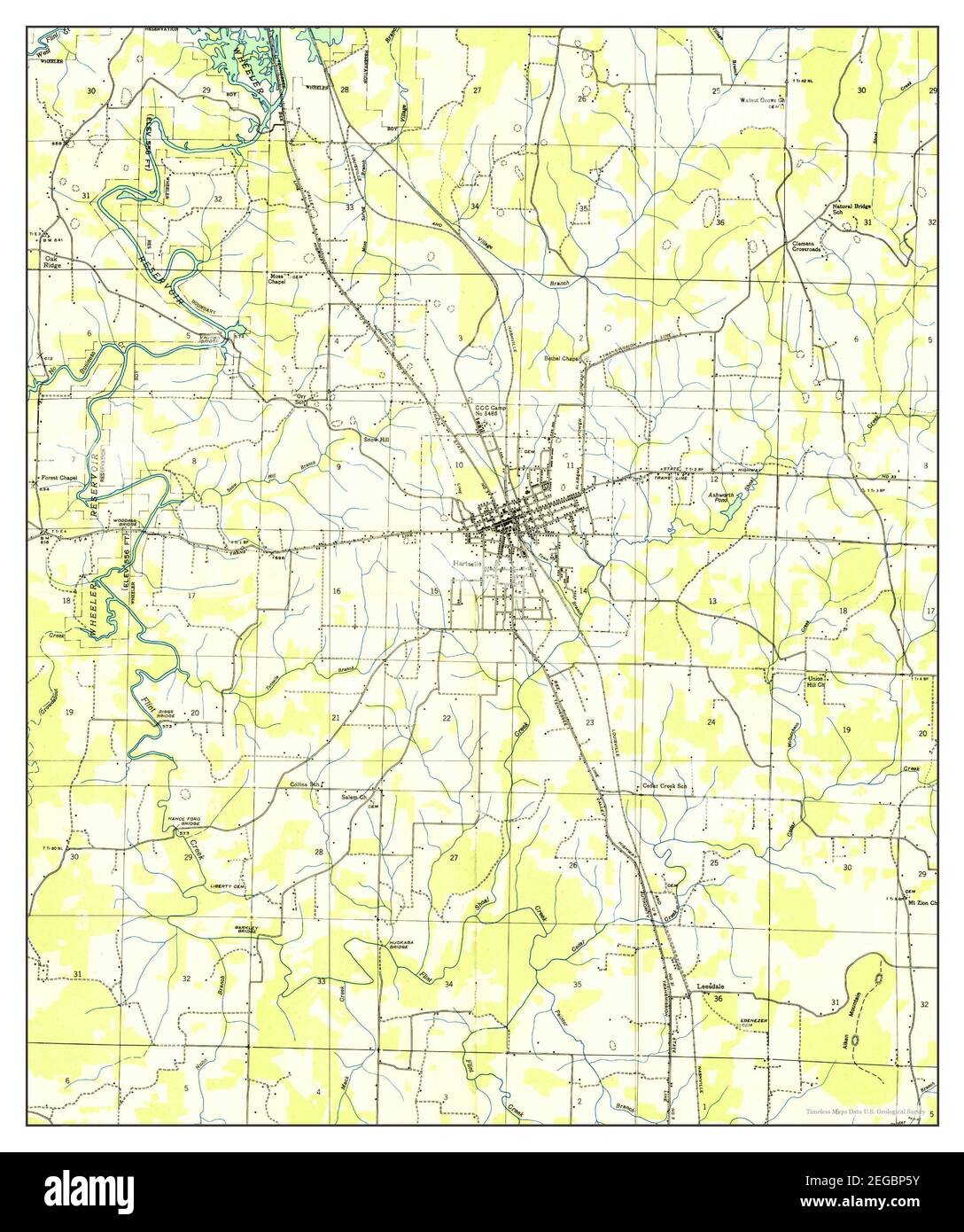 Hartselle, Alabama, map 1936, 1:24000, United States of America by Timeless Maps, data U.S. Geological Survey Stock Photo