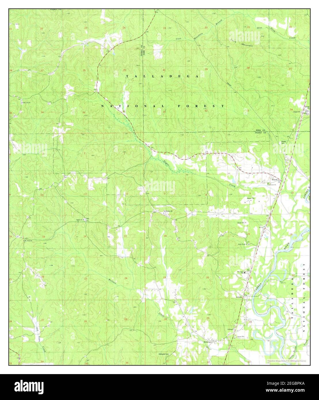 Heiberger, Alabama, map 1980, 124000, United States of America by