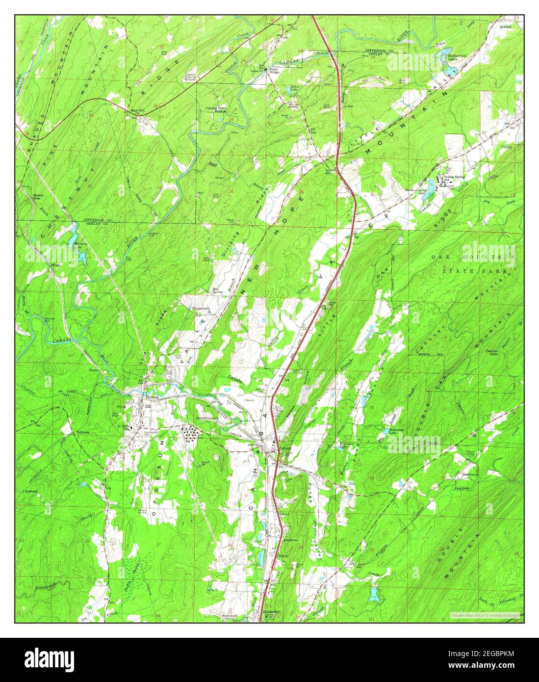Helena, Alabama, map 1959, 124000, United States of America by