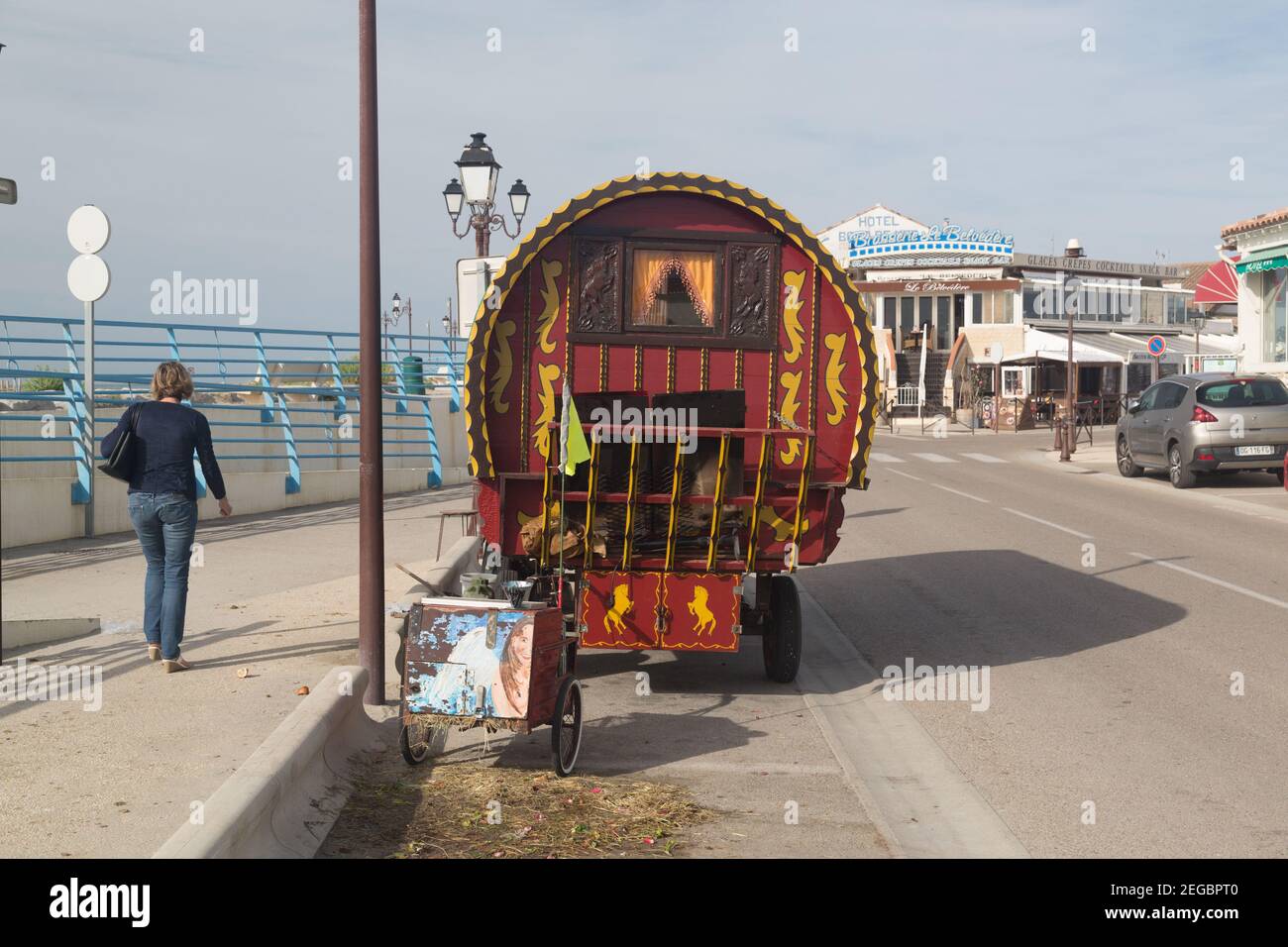 Old traditional Gypsy caravan. Stock Photo