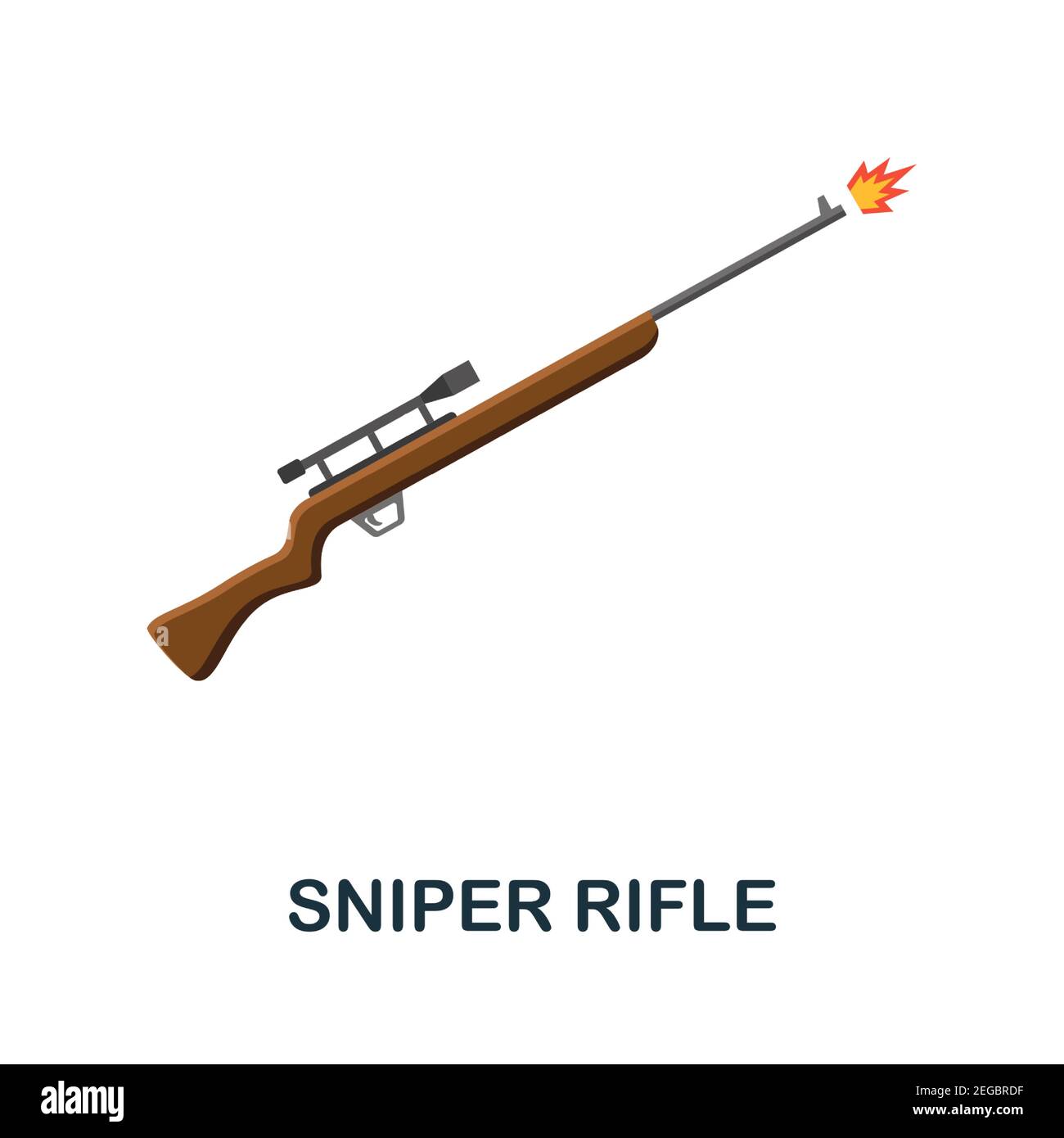 Sniper Rifle flat icon. Color simple element from weapon collection. Creative Sniper Rifle icon for web design, templates, infographics and more Stock Vector