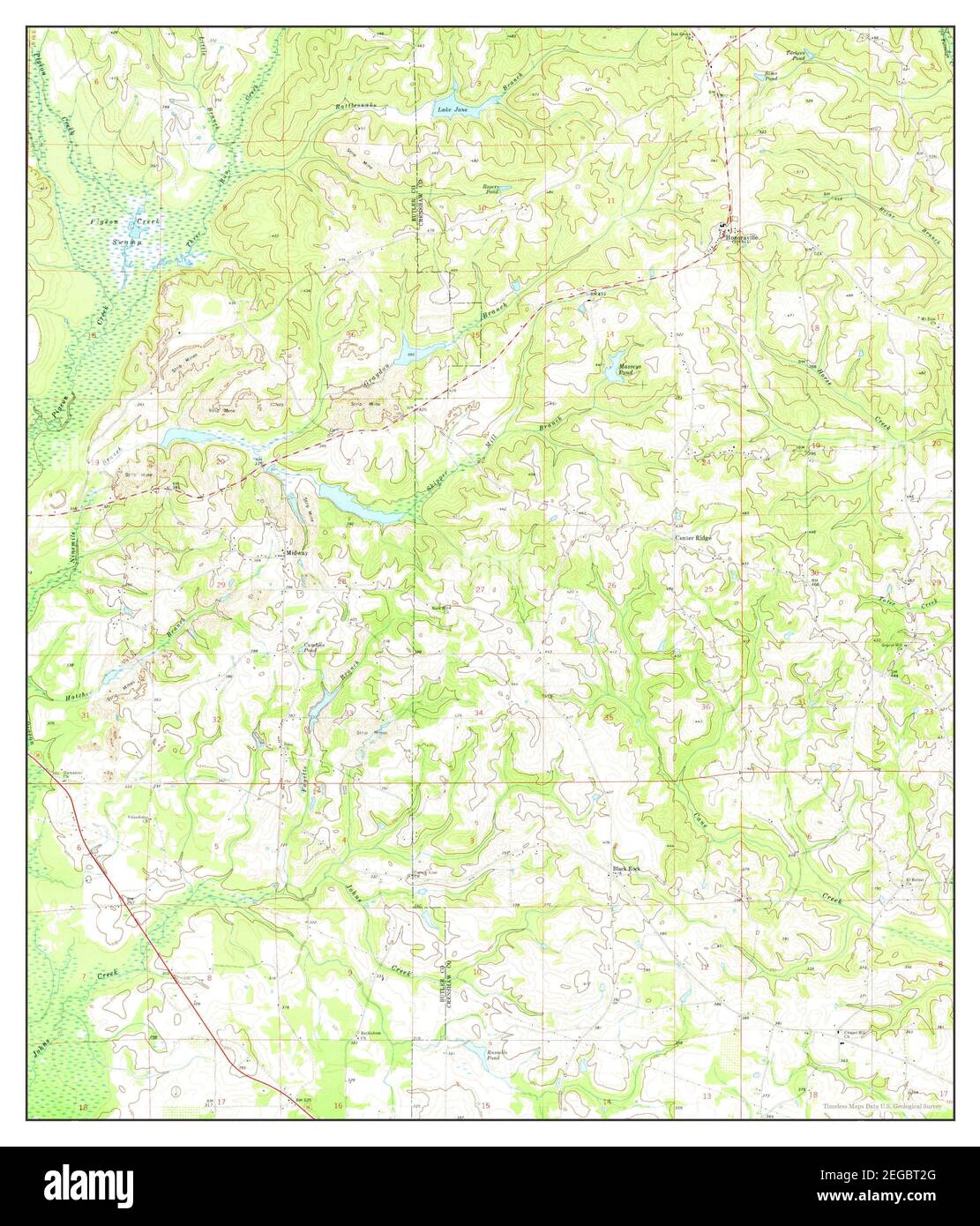 Honoraville Alabama Map 1971 124000 United States Of America By Timeless Maps Data Us 2318