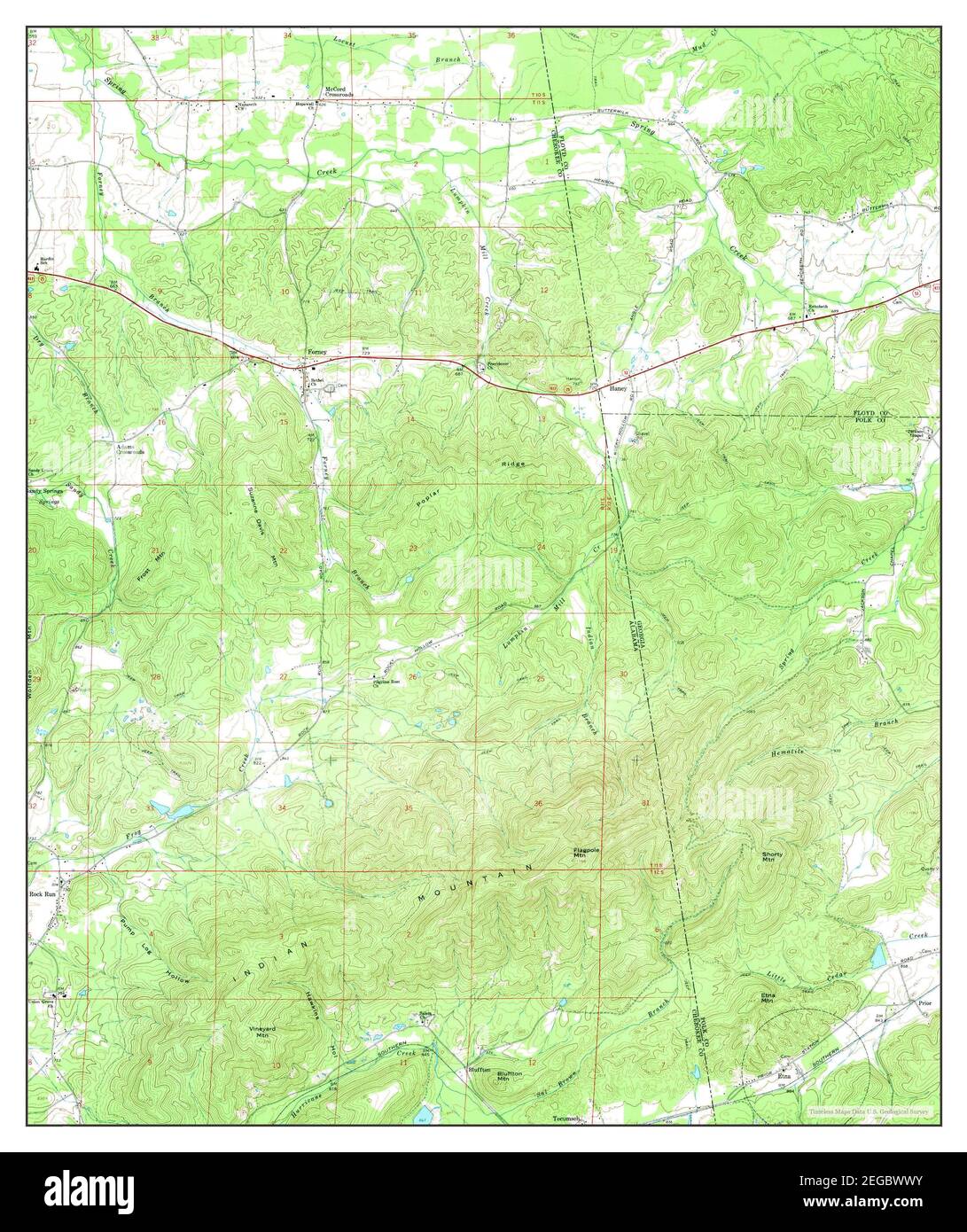 Indian Ridge Alabama Indian Mountain, Alabama, map 1967, 1:24000, United States of America ...