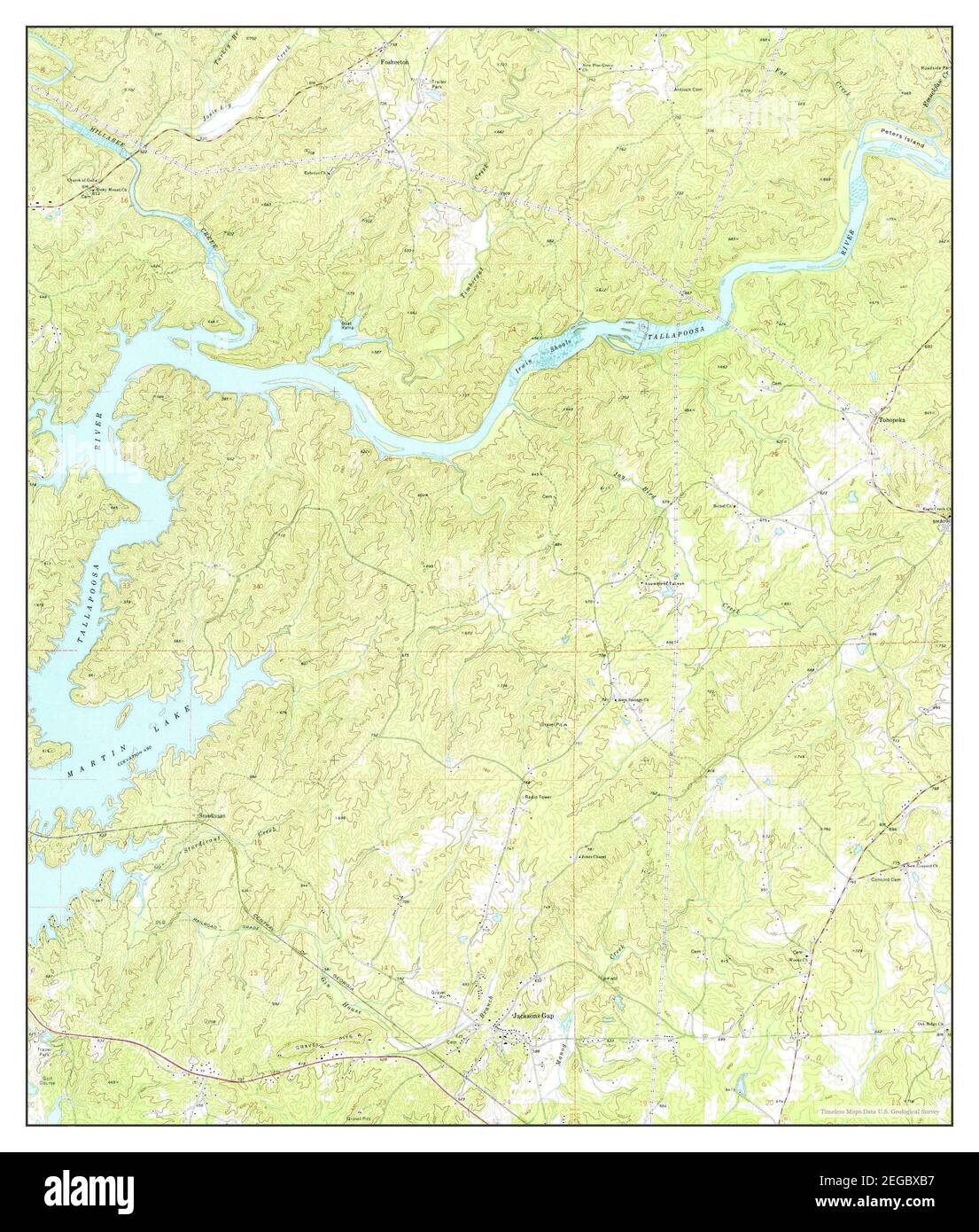 Jacksons Gap, Alabama, map 1971, 124000, United States of America by Timeless Maps, data U.S