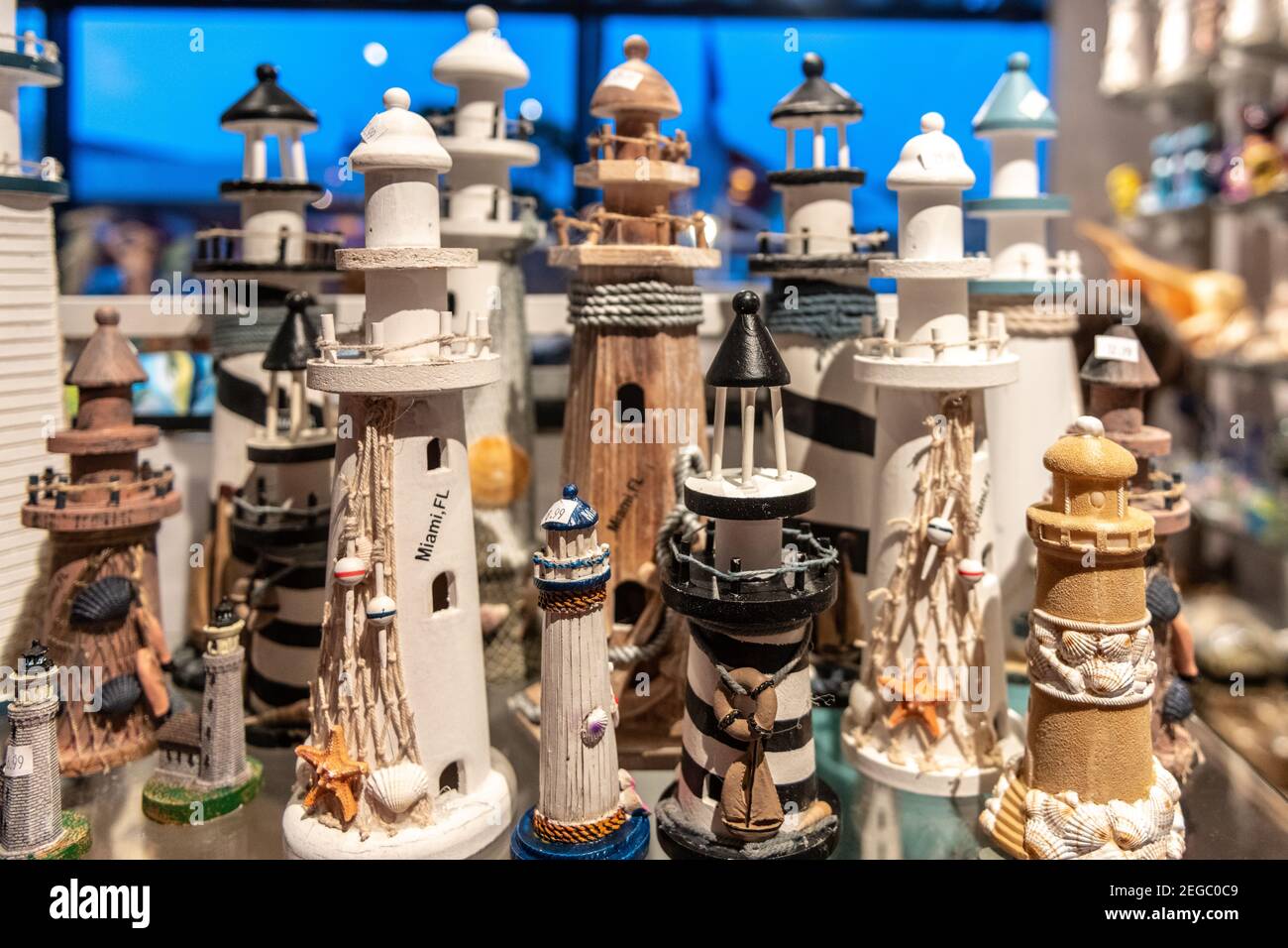 Lighthouse souvenirs in shop, Miami, Florida, USA Stock Photo Alamy