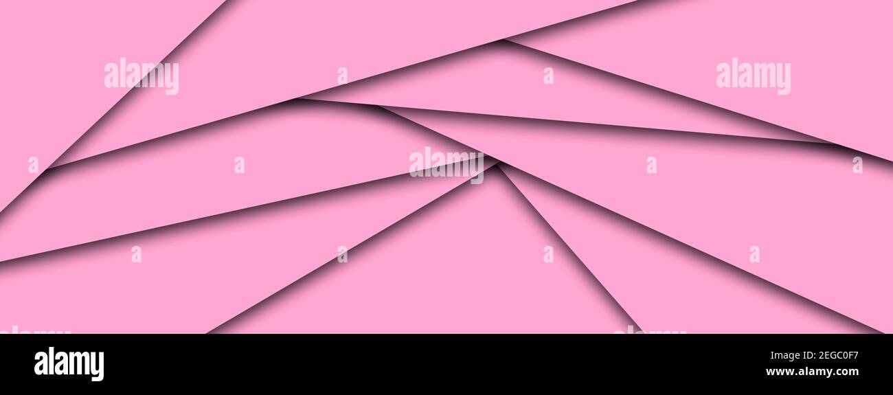 Pink banner design background with abstract layers Stock Photo