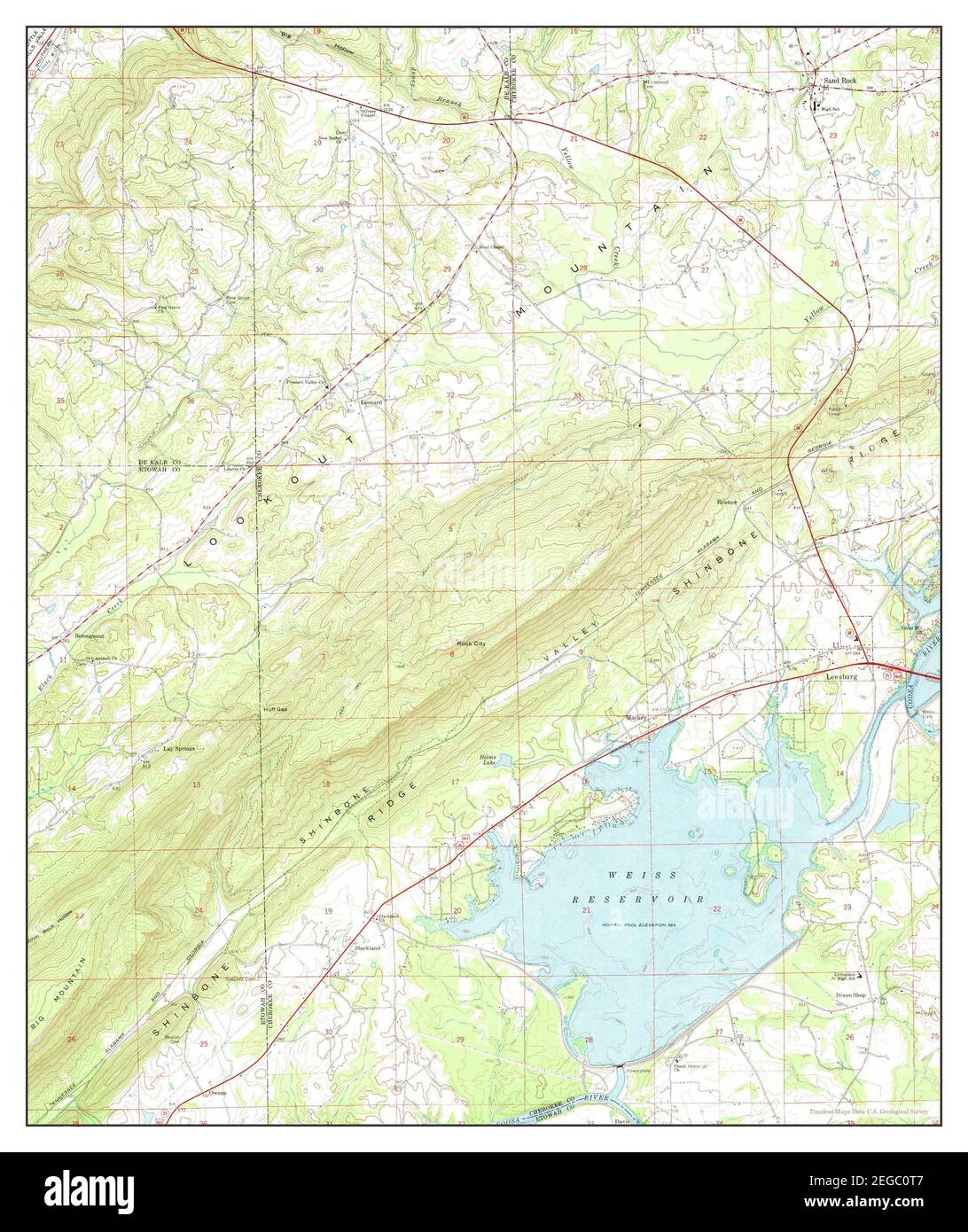 Leesburg, Alabama, map 1967, 1:24000, United States of America by Timeless Maps, data U.S. Geological Survey Stock Photo