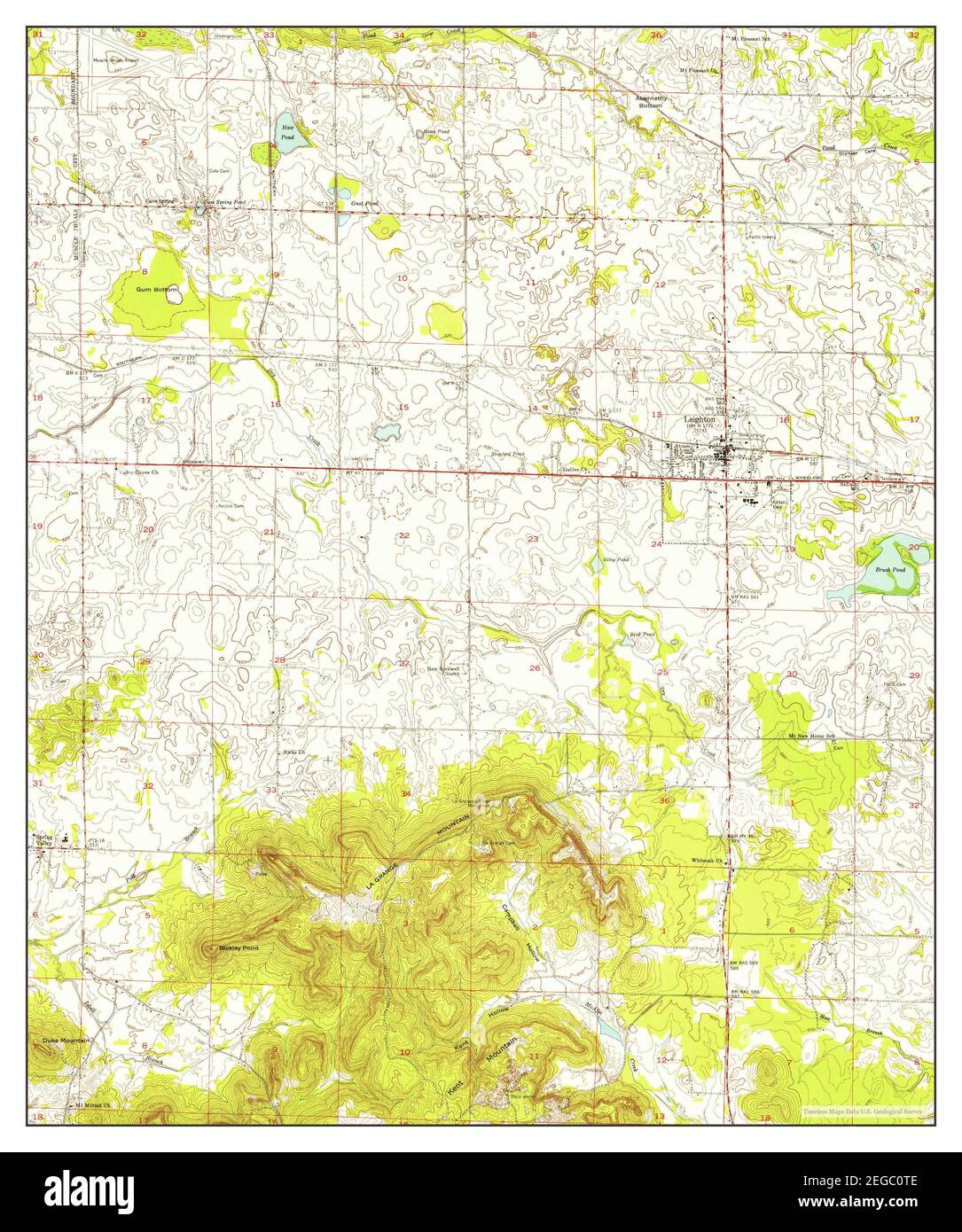 Leighton, Alabama, map 1952, 124000, United States of America by