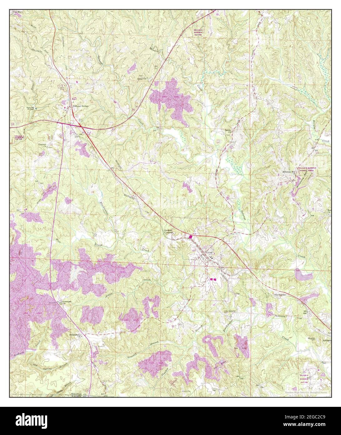 Lynn, Alabama, map 1958, 124000, United States of America by Timeless