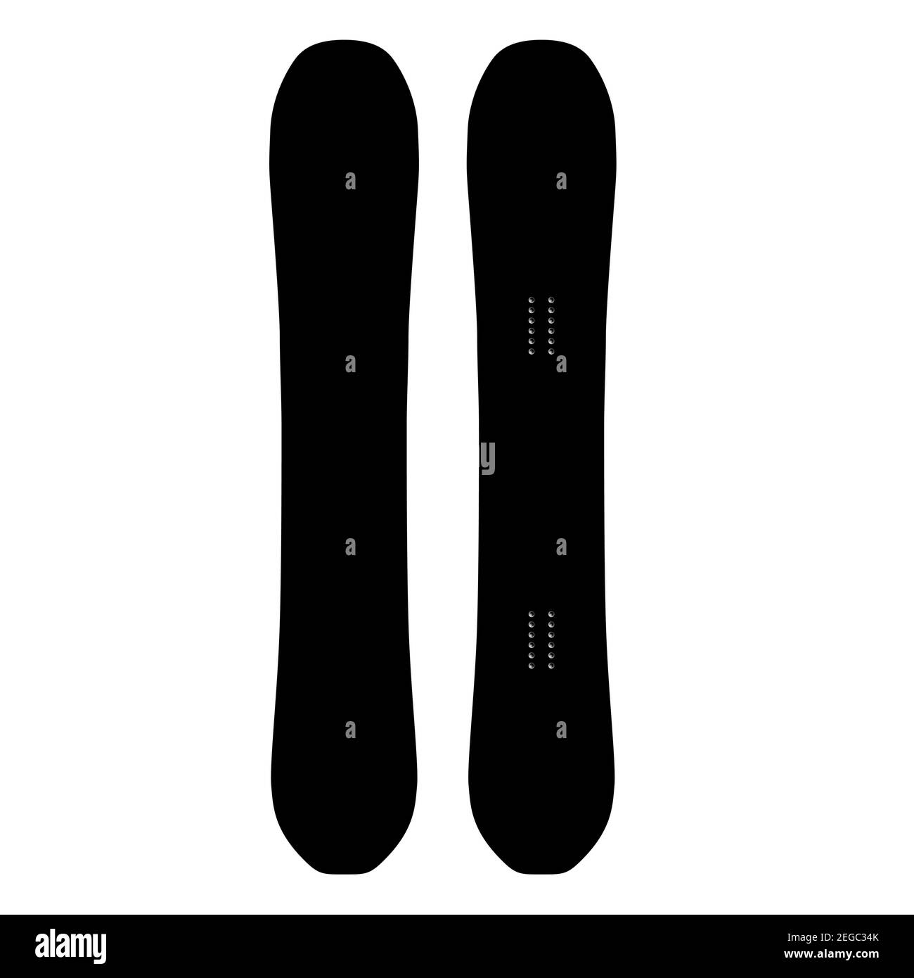 Snowboard black mockup. Realistic board deck design. Flat silhouette ...