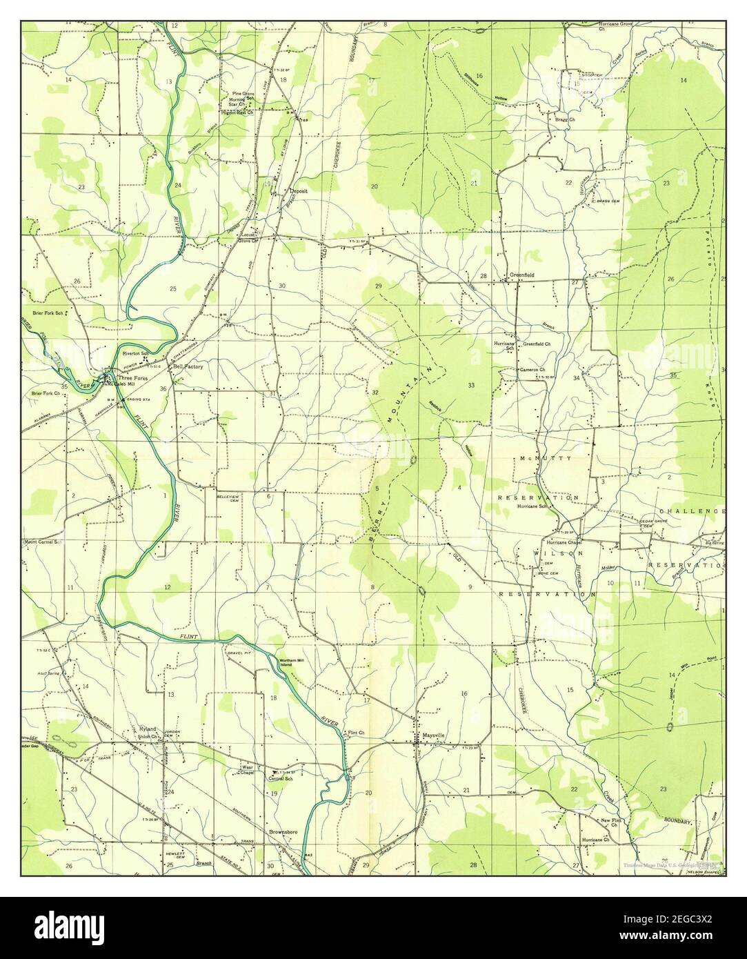Maysville, Alabama, map 1936, 124000, United States of America by Timeless Maps, data U.S