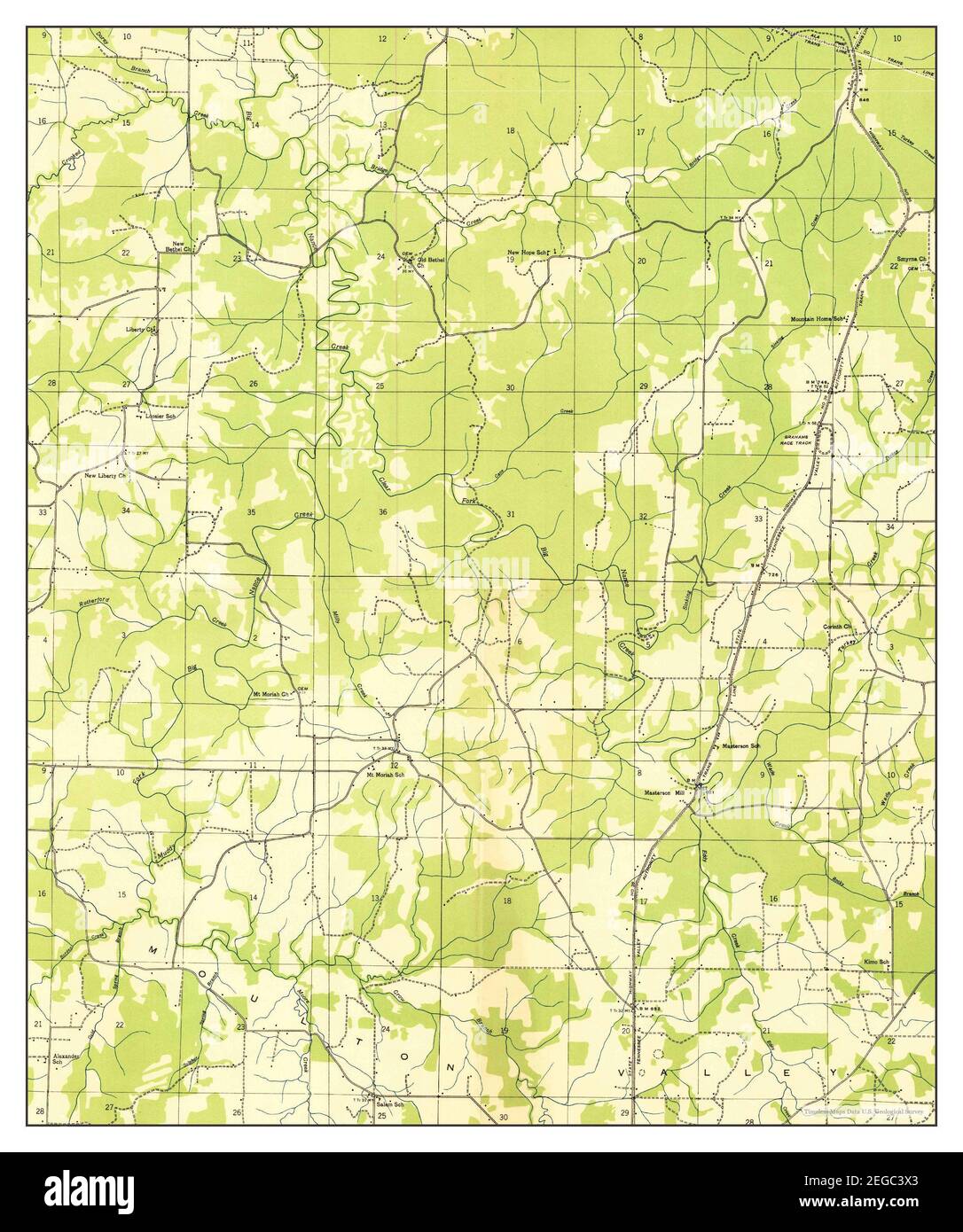 Masterson, Alabama, map 1936, 1:24000, United States of America by Timeless Maps, data U.S. Geological Survey Stock Photo