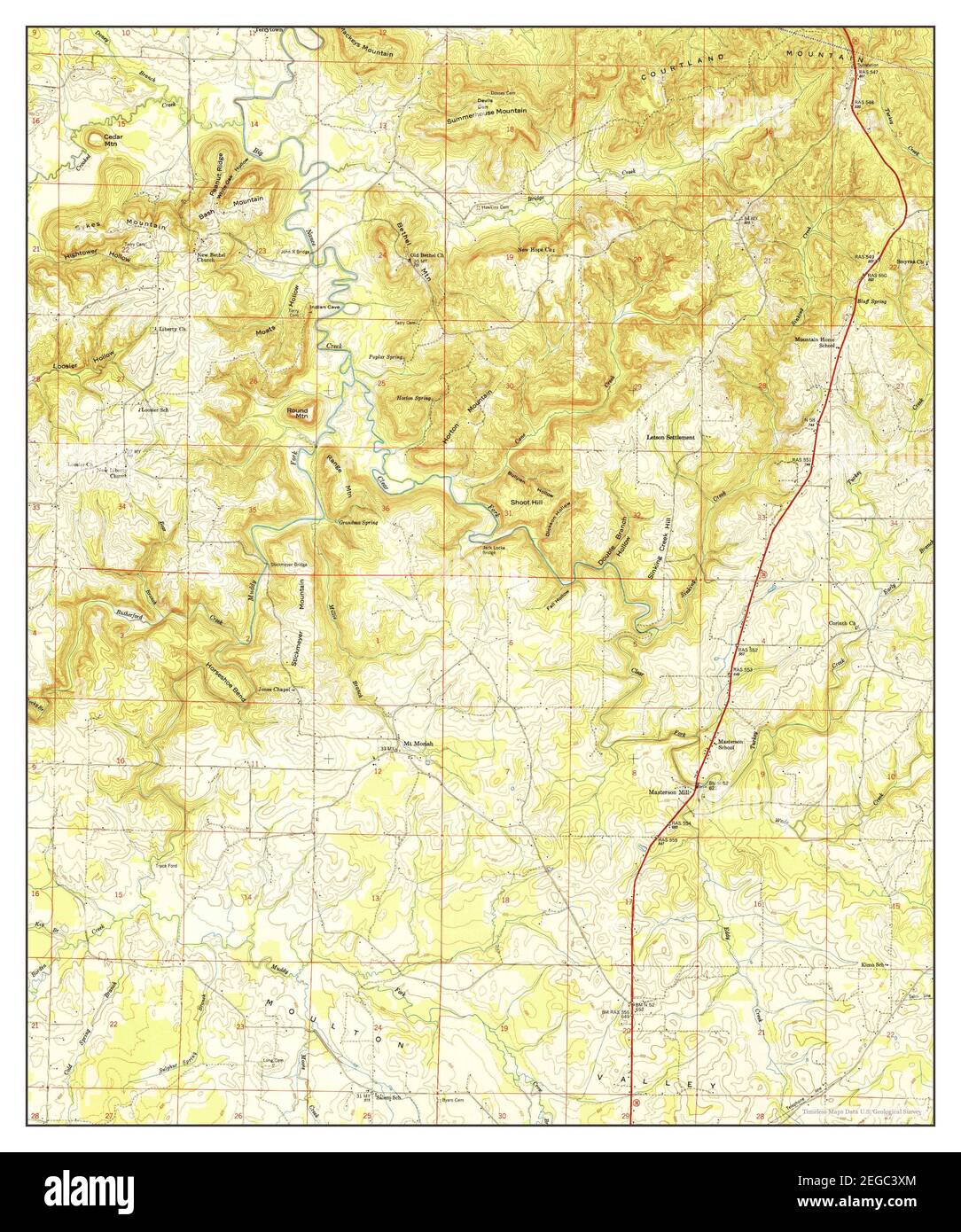 Masterson, Alabama, map 1951, 1:24000, United States of America by Timeless Maps, data U.S. Geological Survey Stock Photo