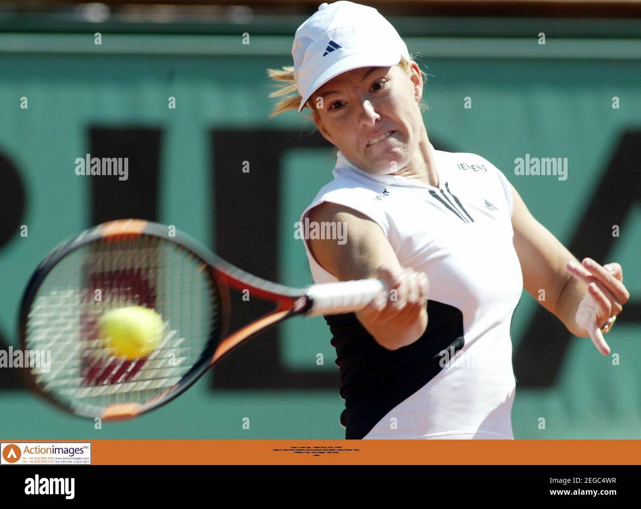 Tennis - French Open - Roland Garros, Paris - 24/5/04 Belgium's Justine  Henin Hardenne in action during her match against France's Sandrine Testud  Mandatory Credit: Action Images / Jason O'Brien Livepic Stock Photo - Alamy