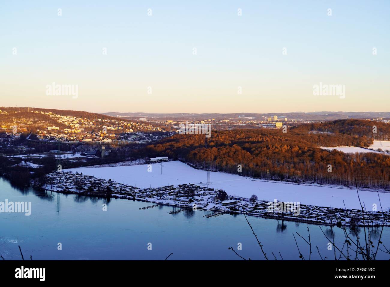 View from the Harkort Tower in Wetter, North Rhine Westphalia. View of ...