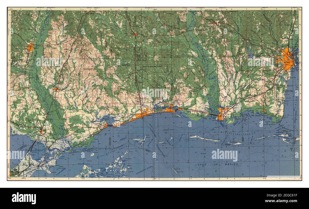 Mobile Alabama Topographic Map