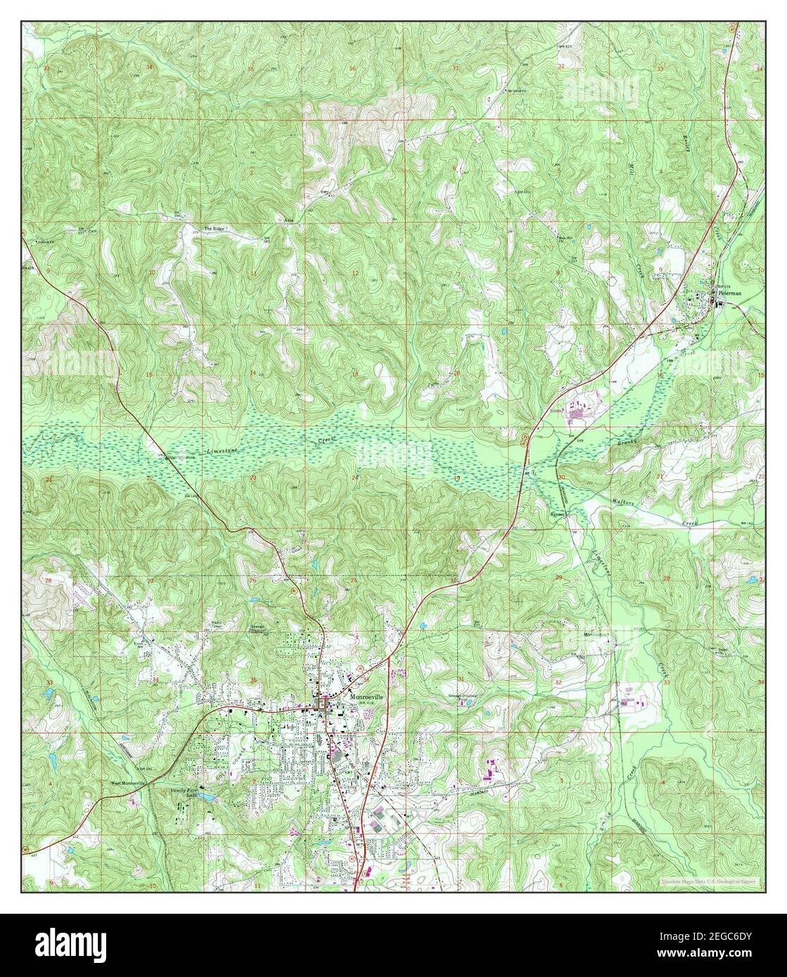 Monroeville, Alabama, map 1972, 124000, United States of America by