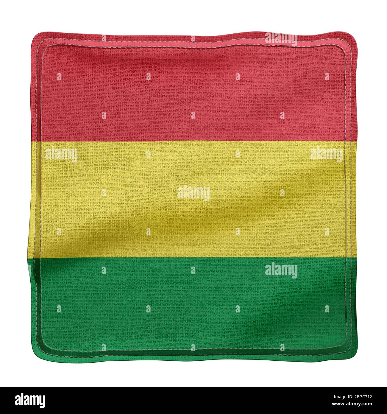 3d rendering of a national Bolivia fabric flag isolated on white ...