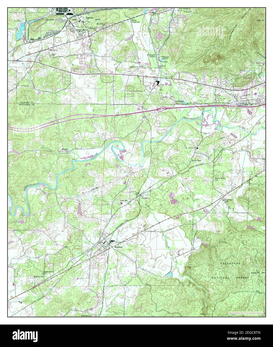 Munford, Alabama, map 1956, 124000, United States of America by