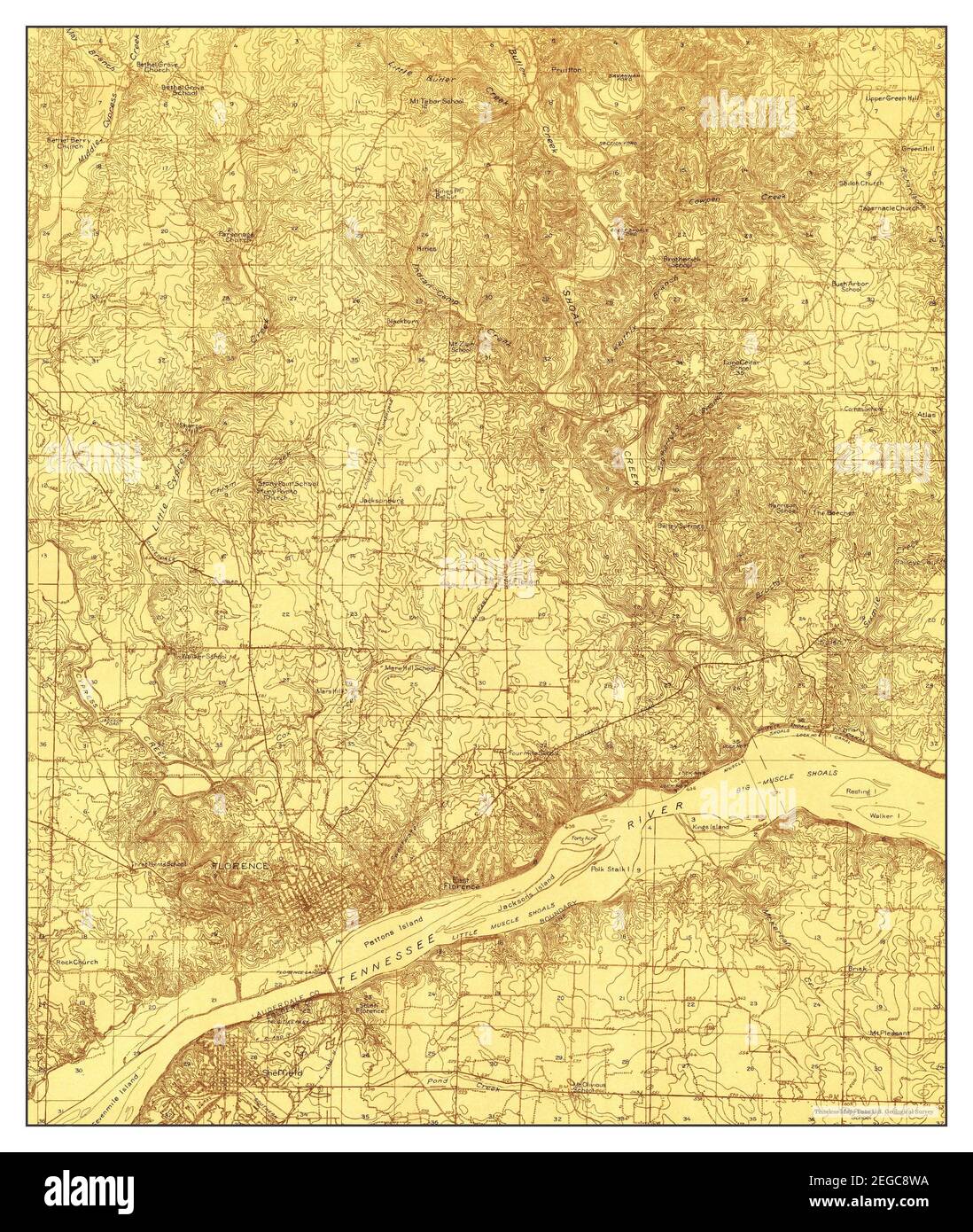 Muscle Shoals, Alabama, map 1914, 148000, United States of America by