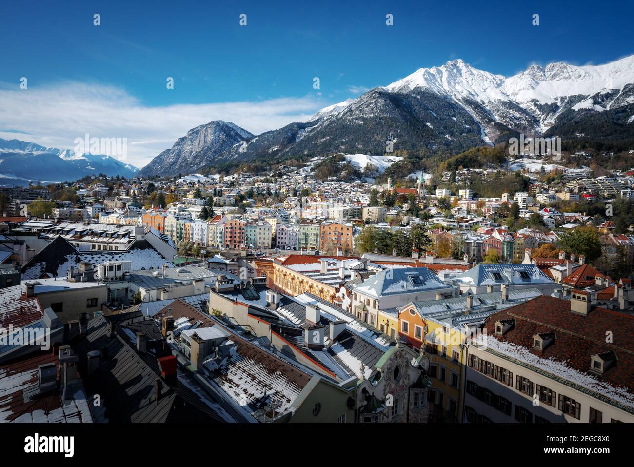 Aerial view of Innsbruck city - Innsbruck, Tyrol, Austria Stock Photo