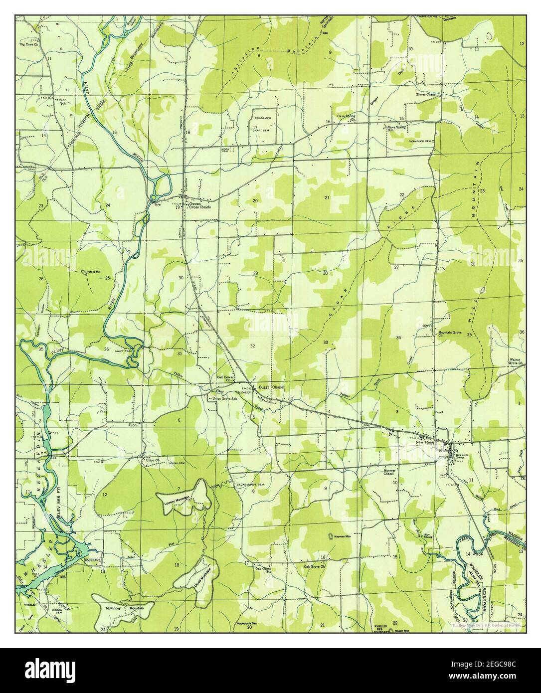 New Hope, Alabama, map 1936, 124000, United States of America by