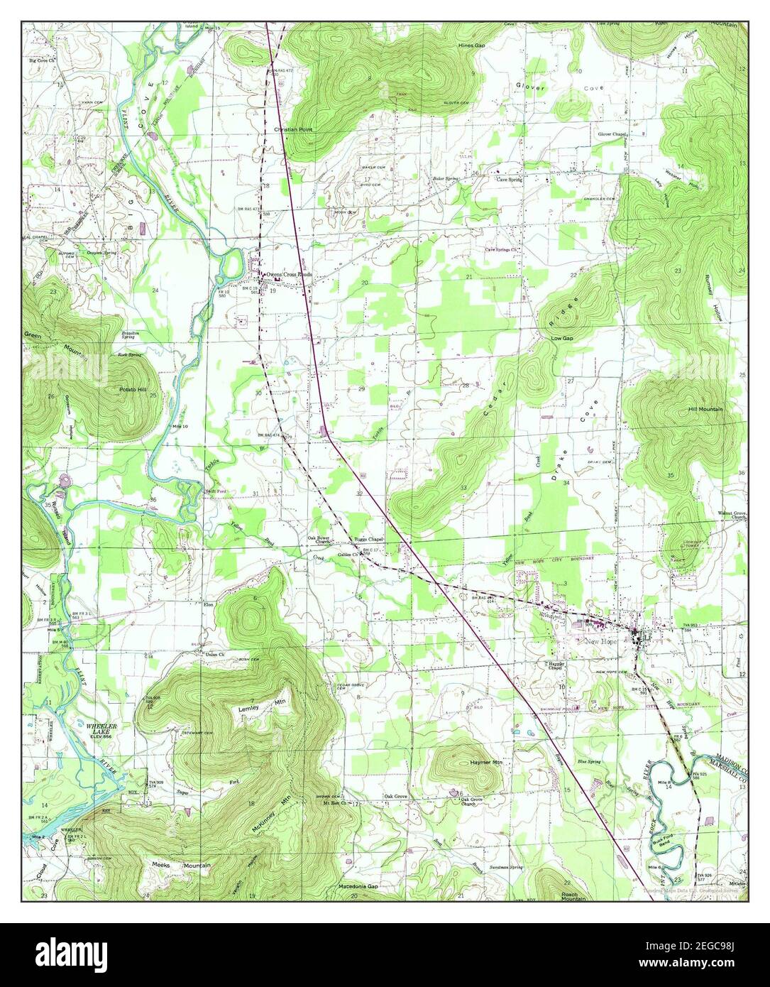 New Hope, Alabama, map 1947, 124000, United States of America by