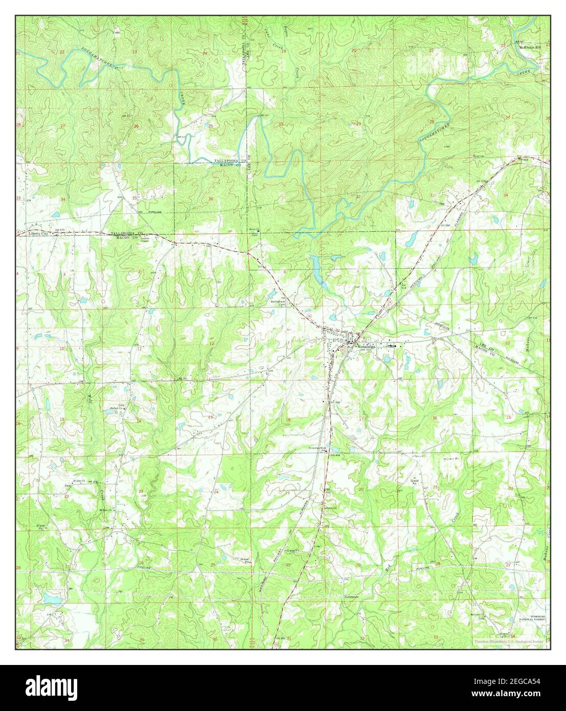Notasulga, Alabama, map 1971, 124000, United States of America by